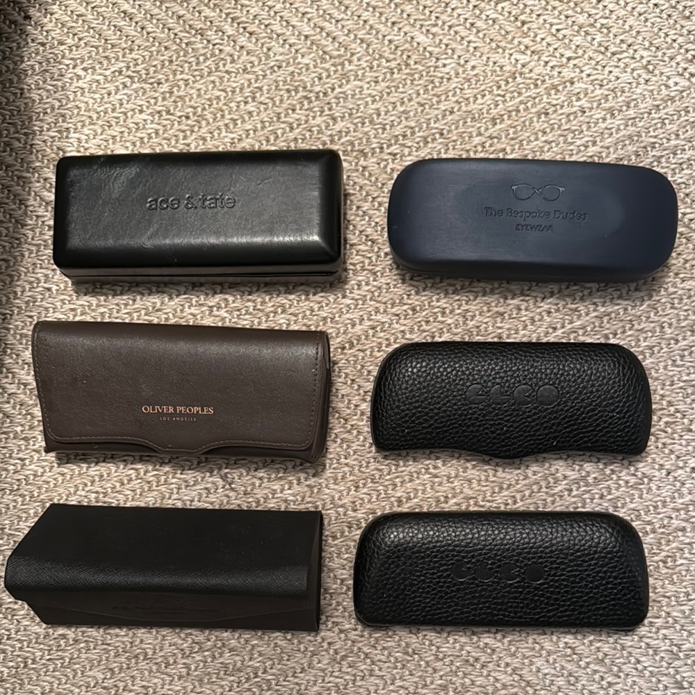 Black Leather Eyeglass Case